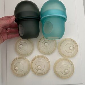 5 Boon Nursh Silicone Baby Bottles with Extra Nips